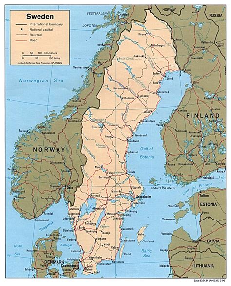 map of sweden with cities and towns.
